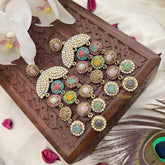 Vriksham Ishita Multicolor Statement Dangler Earrings With Crystal Accents Earrings-G20156